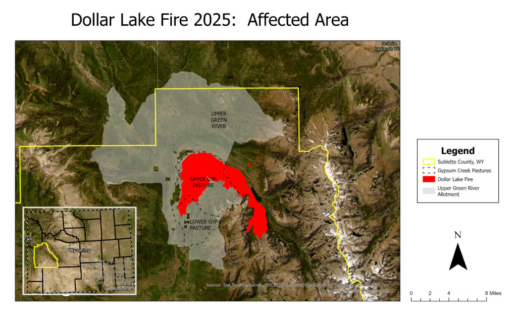 Figure 2. Area affected by the Dollar Lake Fire.